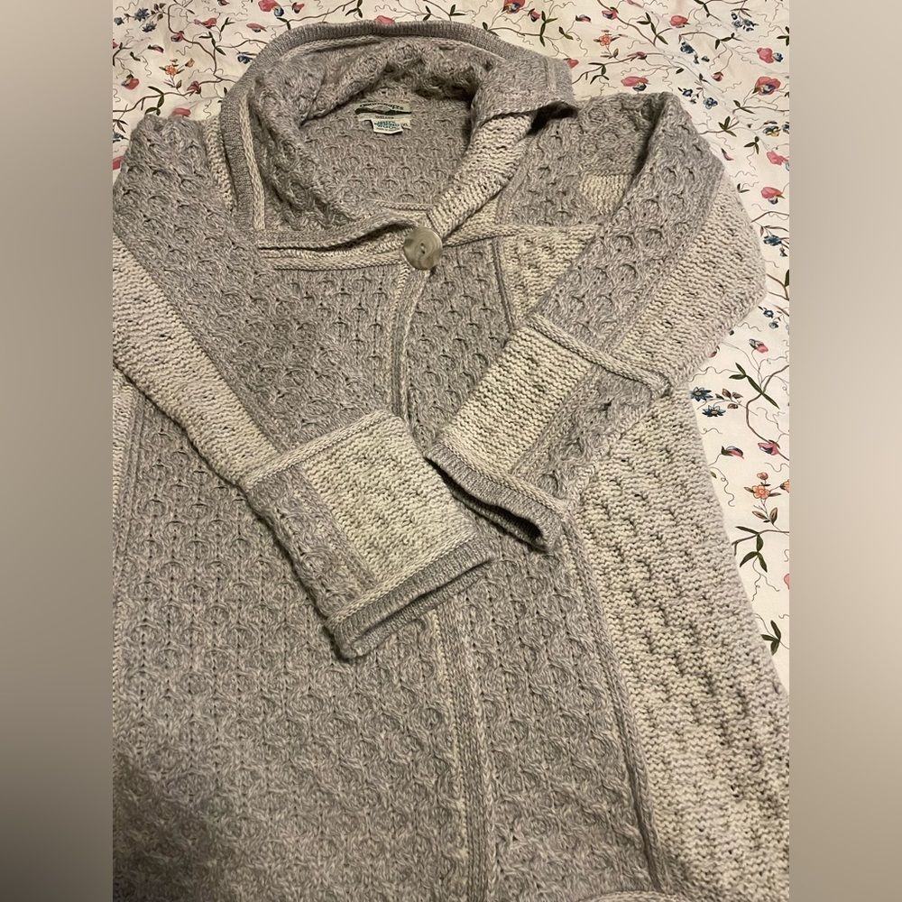Arancraft Gray/Oatmeal Merino Wool Irish Cape Jacket